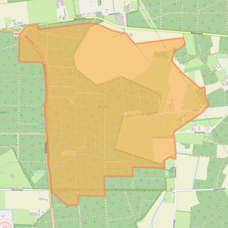 Kaart van postcodegebied 5815CK.