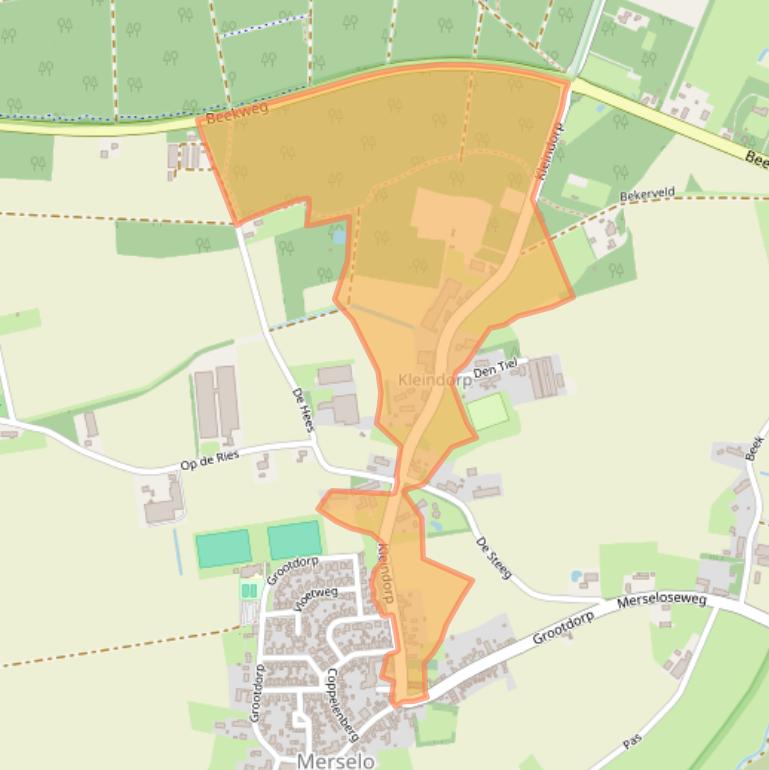 Kaart van postcodegebied 5815CL.