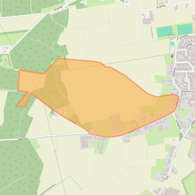 Kaart van postcodegebied 5815CX.