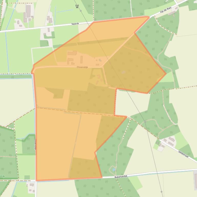 Kaart van postcodegebied 5815CZ.