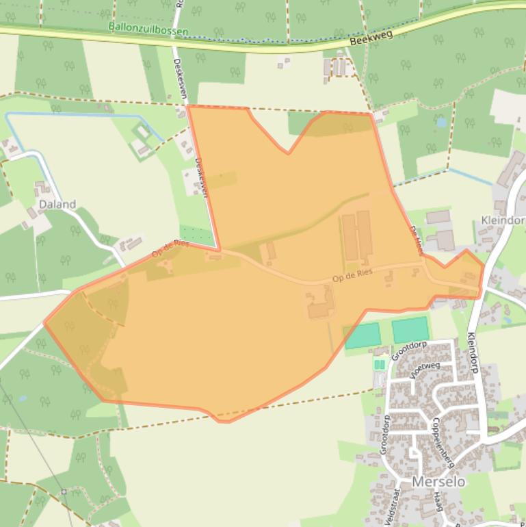 Kaart van postcodegebied 5815EB.