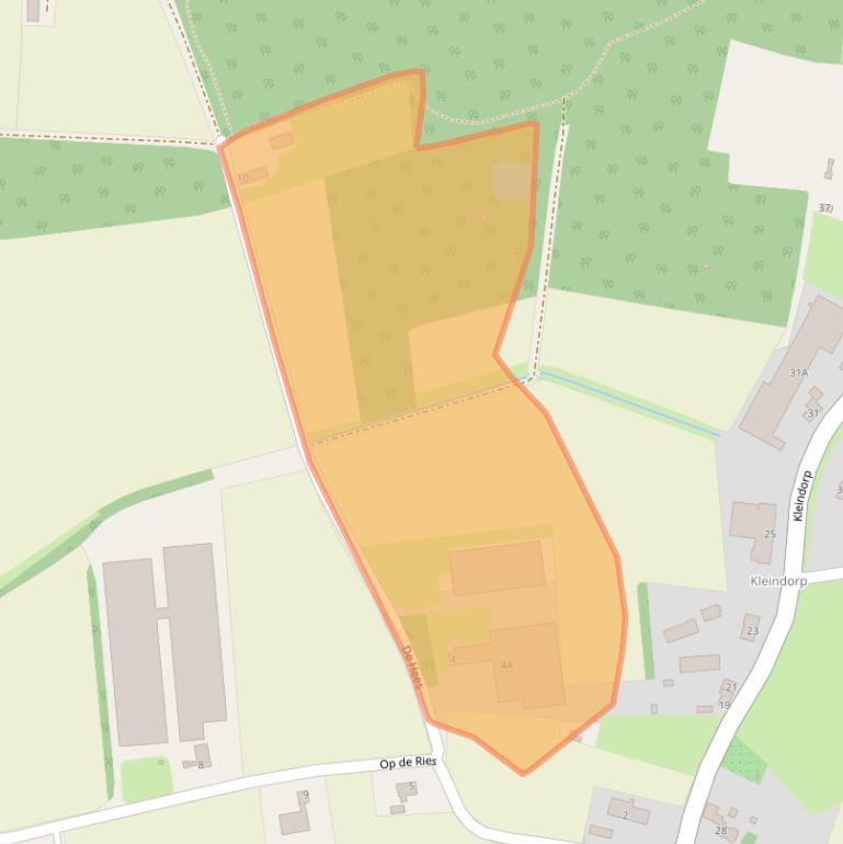 Kaart van postcodegebied 5815EC.