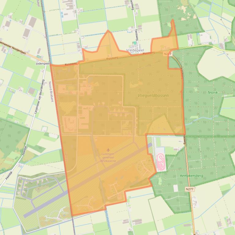 Kaart van postcodegebied 5816AC.