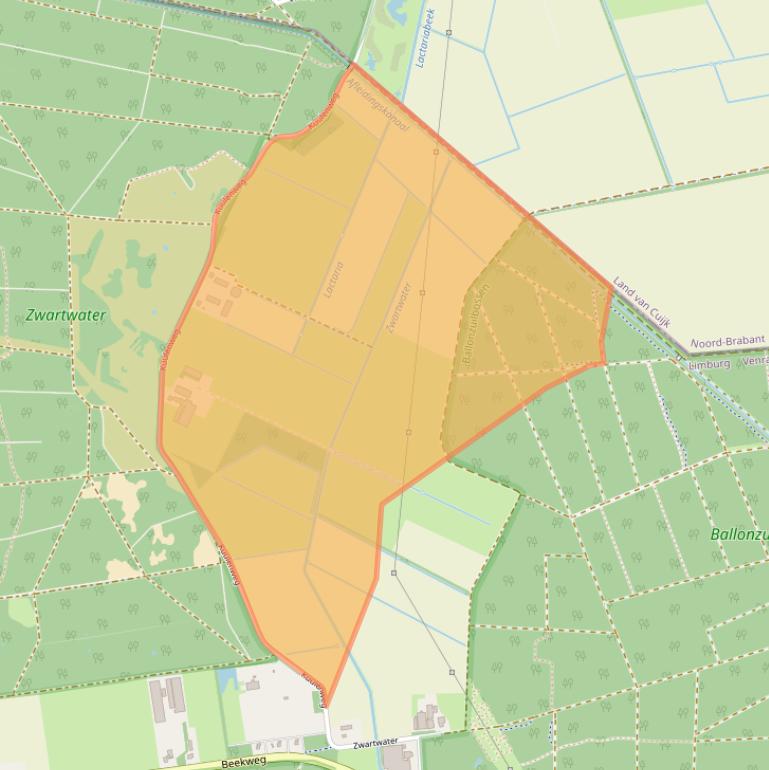 Kaart van postcodegebied 5816AD.