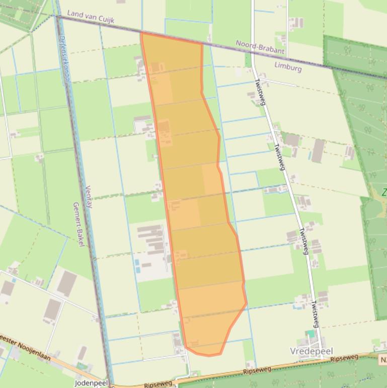 Kaart van postcodegebied 5816AK.