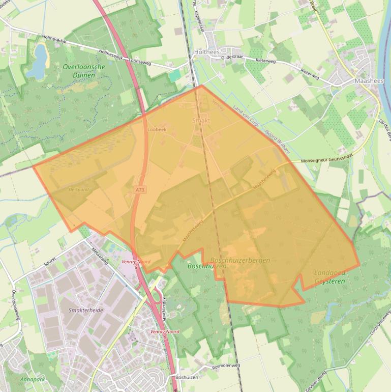 Kaart van postcodegebied 5817.