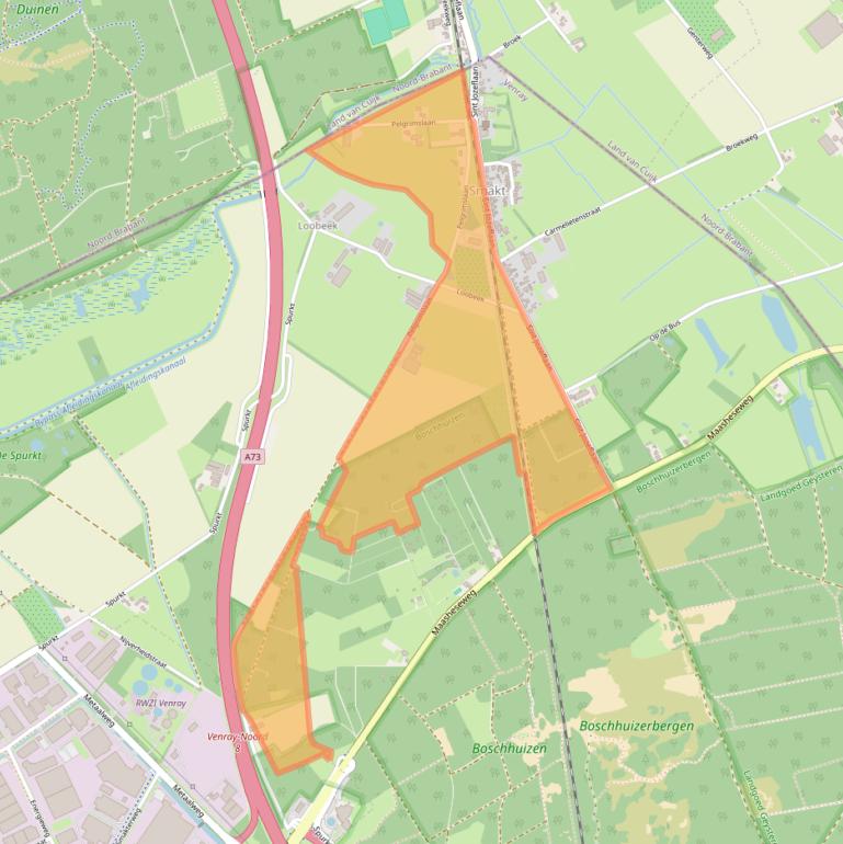 Kaart van postcodegebied 5817AG.