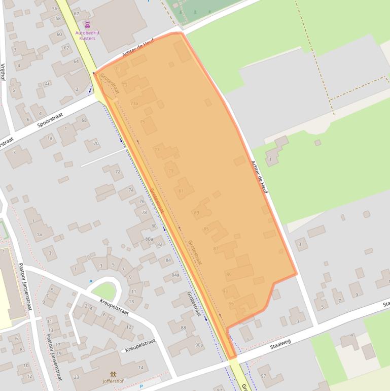 Kaart van postcodegebied 5821AC.