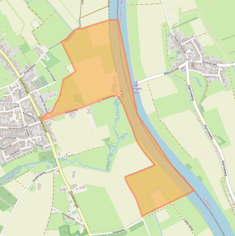 Kaart van postcodegebied 5821AM.