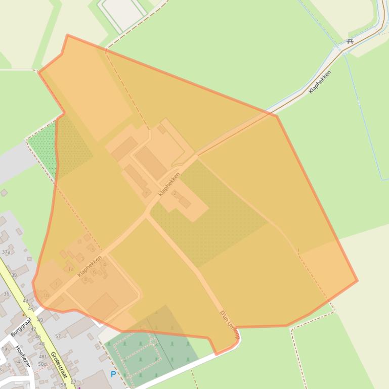 Kaart van postcodegebied 5821AR.