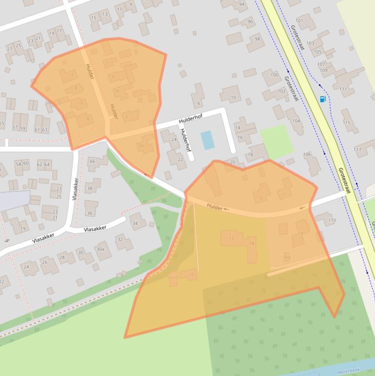 Kaart van postcodegebied 5821AS.