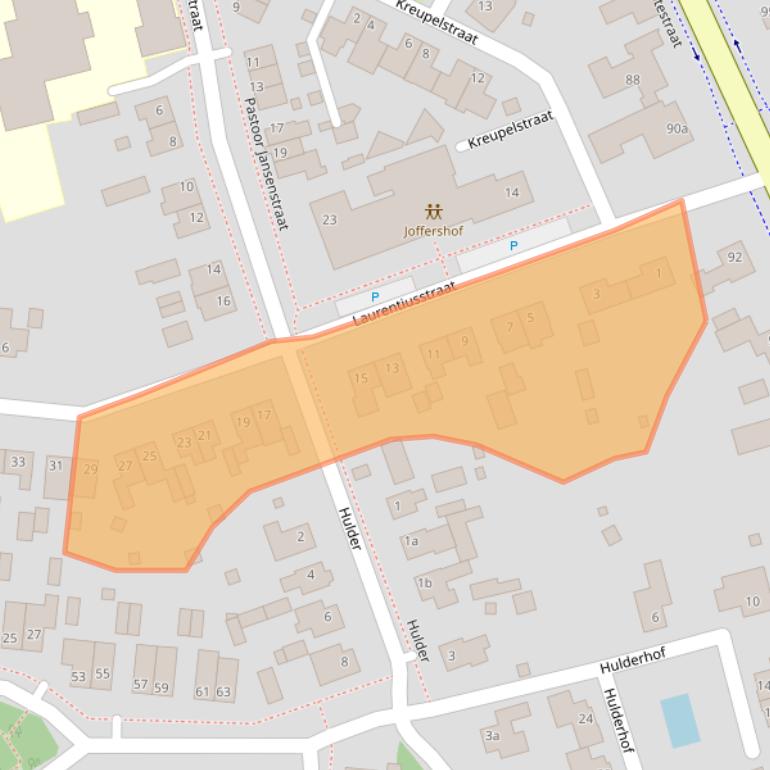 Kaart van postcodegebied 5821AT.