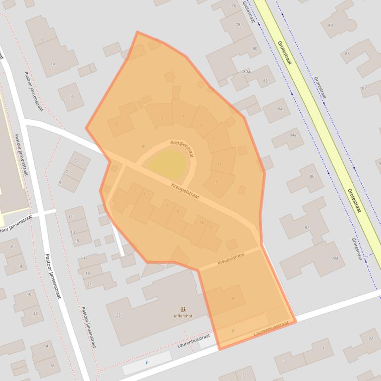 Kaart van postcodegebied 5821AX.