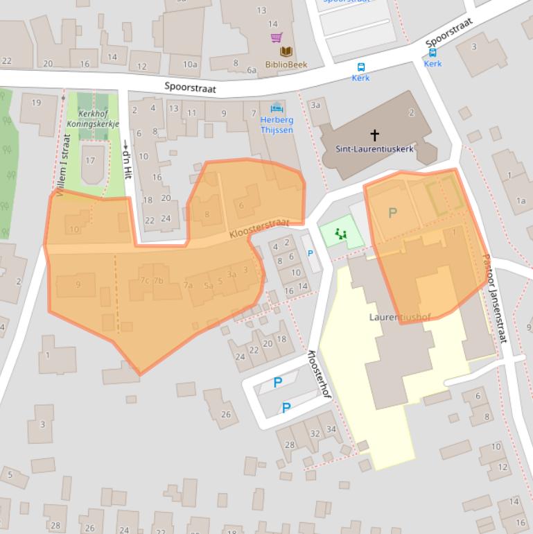 Kaart van postcodegebied 5821BA.