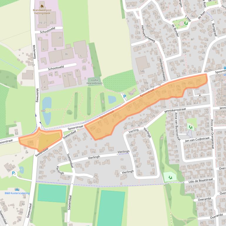 Kaart van postcodegebied 5821BC.