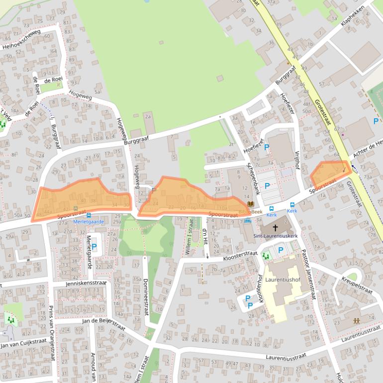 Kaart van postcodegebied 5821BD.