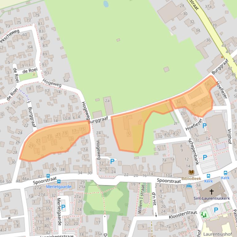 Kaart van postcodegebied 5821BJ.