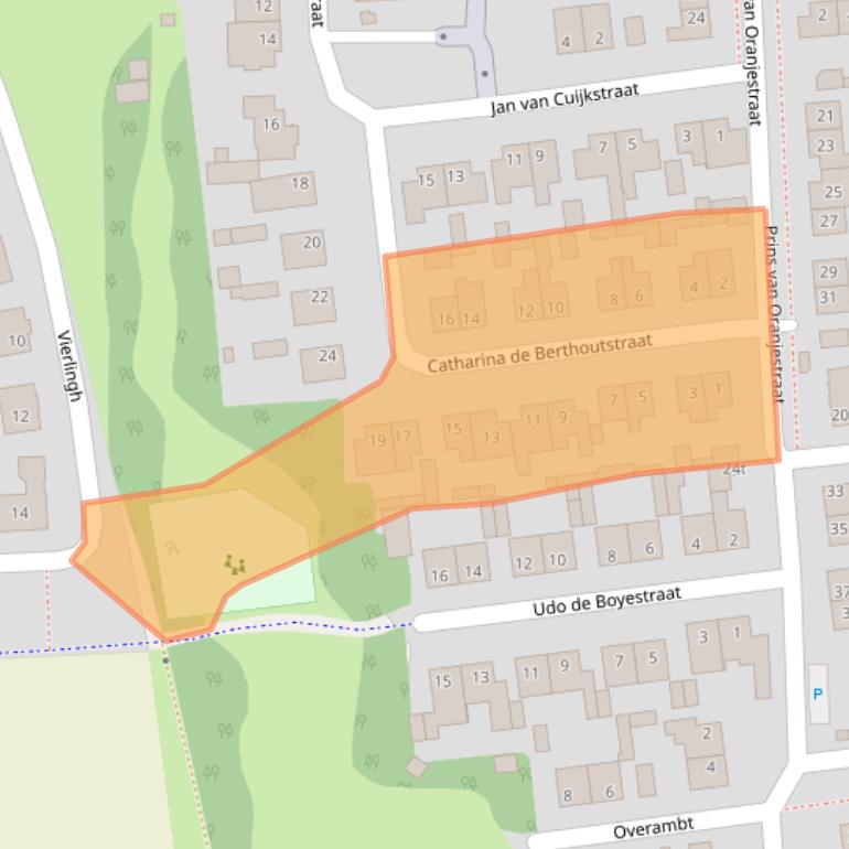 Kaart van postcodegebied 5821BS.