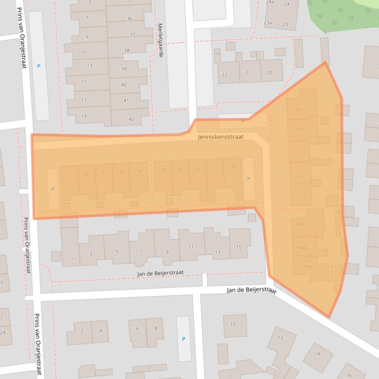 Kaart van postcodegebied 5821BV.