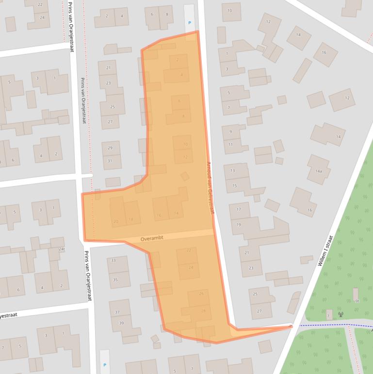 Kaart van postcodegebied 5821CB.