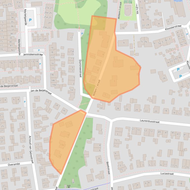 Kaart van postcodegebied 5821CD.