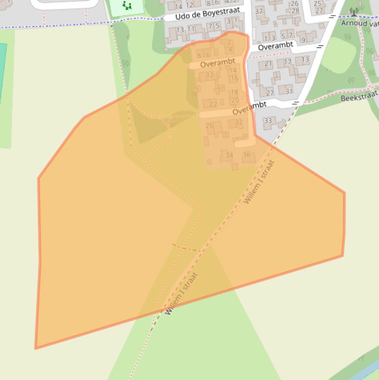 Kaart van postcodegebied 5821CE.