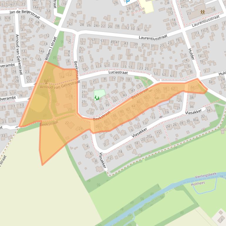 Kaart van postcodegebied 5821CJ.