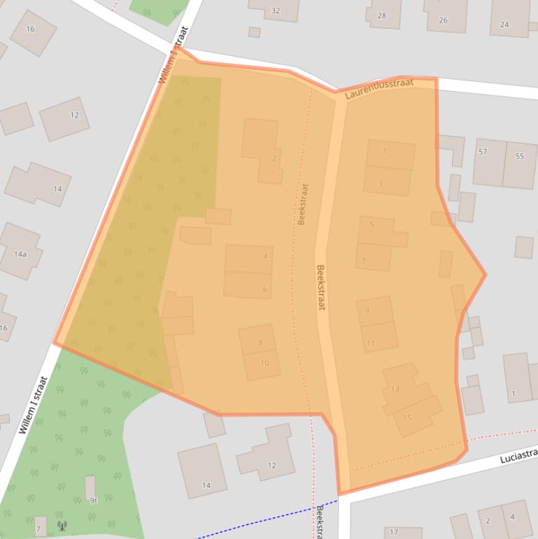 Kaart van postcodegebied 5821CM.