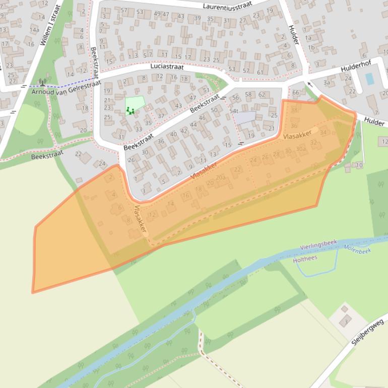 Kaart van postcodegebied 5821CP.