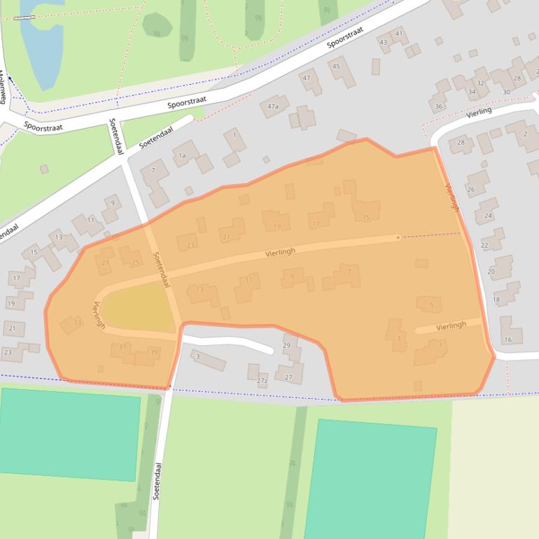 Kaart van postcodegebied 5821CV.