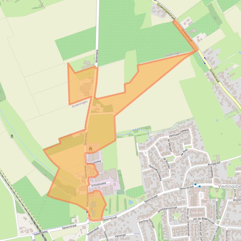 Kaart van postcodegebied 5821EA.