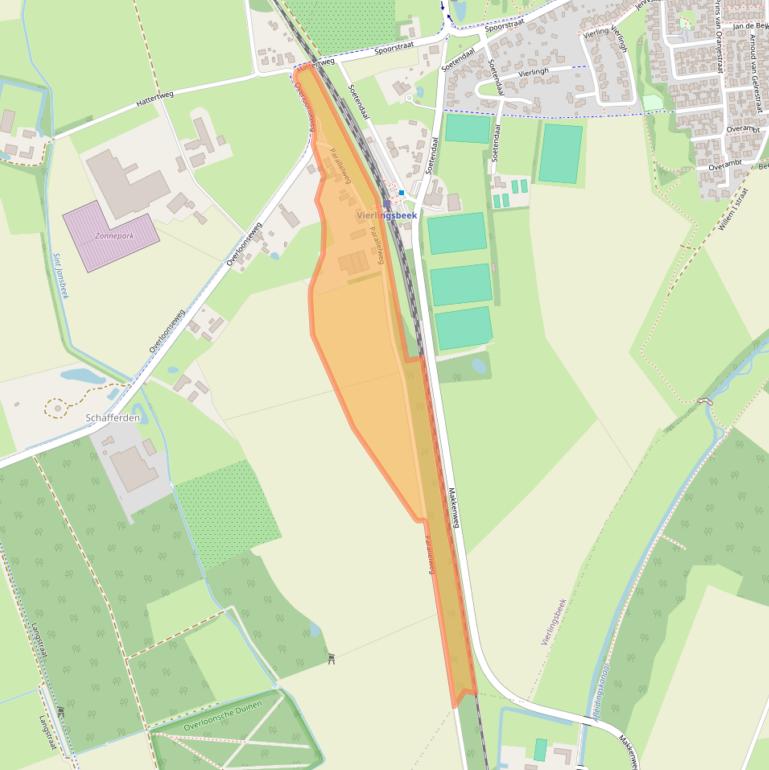 Kaart van postcodegebied 5821ED.