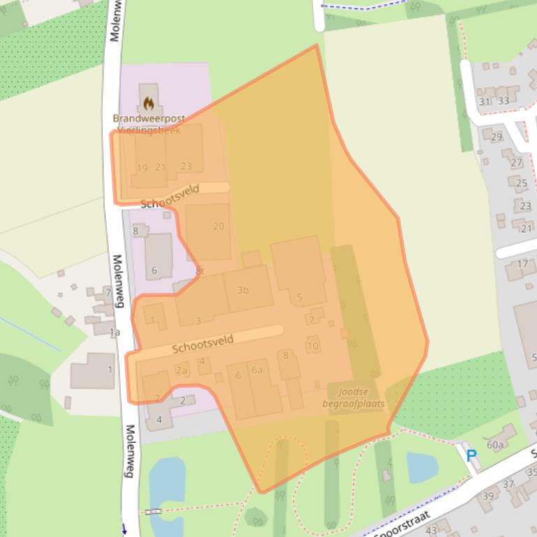 Kaart van postcodegebied 5821EH.