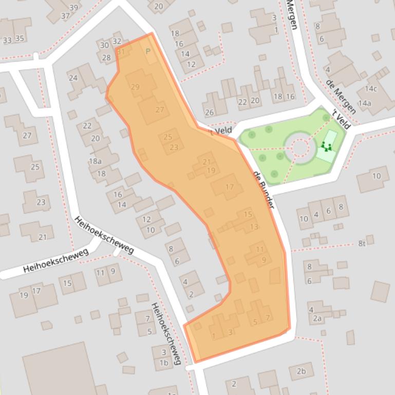 Kaart van postcodegebied 5821GC.