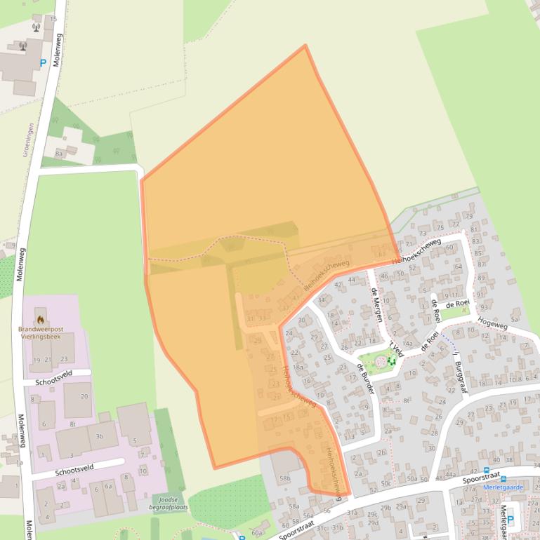 Kaart van postcodegebied 5821GE.