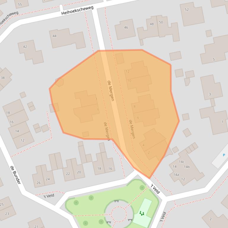 Kaart van postcodegebied 5821GM.