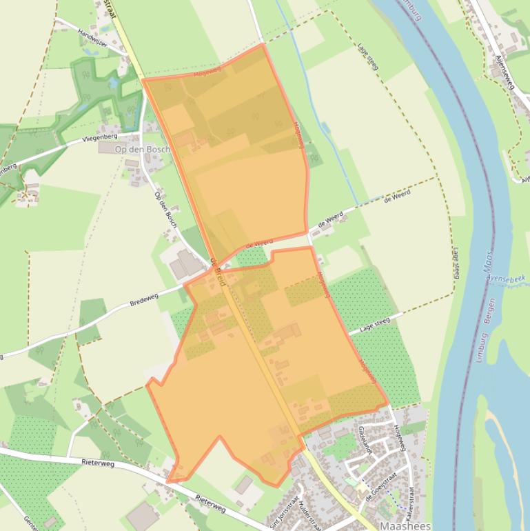 Kaart van postcodegebied 5823AA.