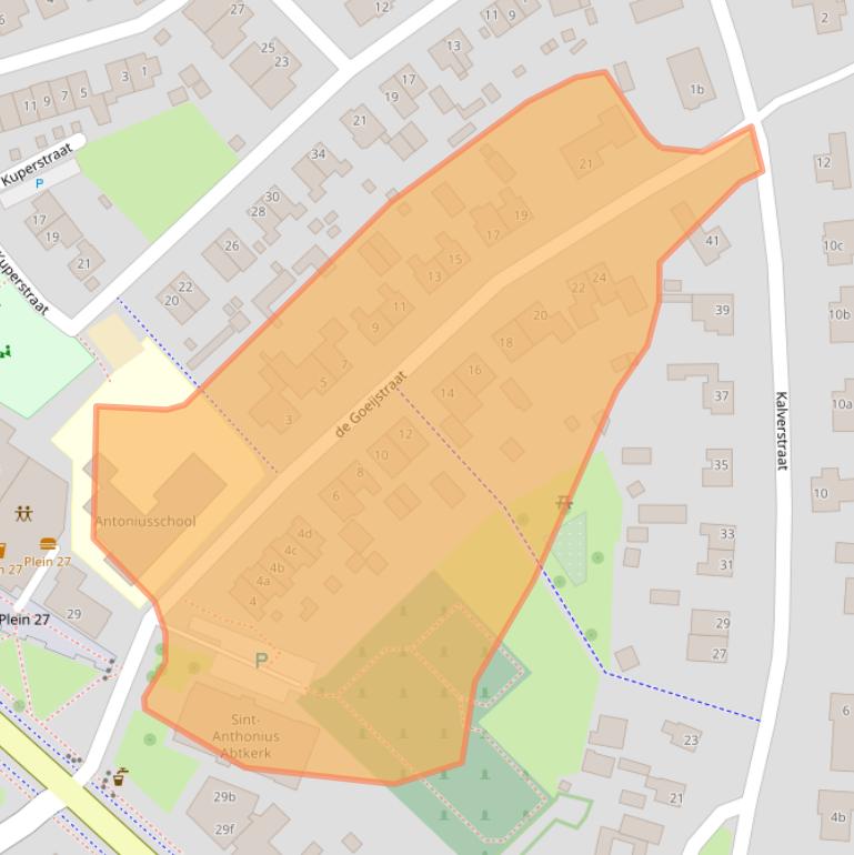 Kaart van postcodegebied 5823AH.