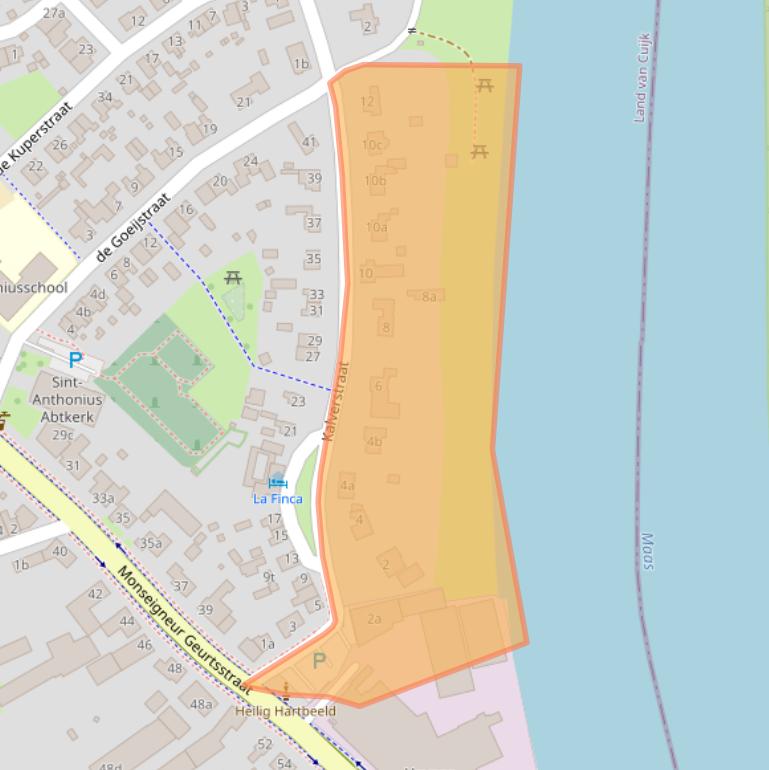 Kaart van postcodegebied 5823AK.