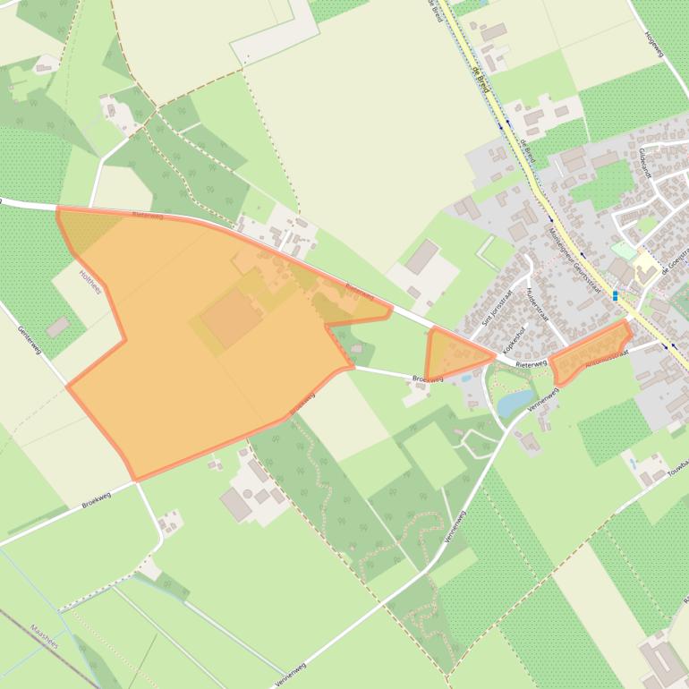 Kaart van postcodegebied 5823AL.