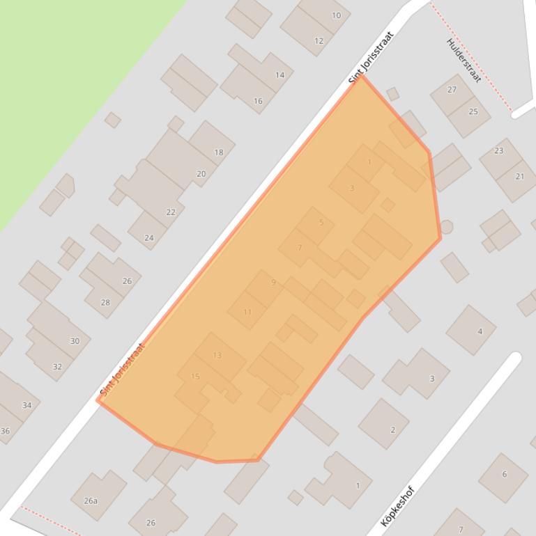 Kaart van postcodegebied 5823AR.