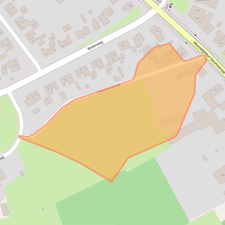 Kaart van postcodegebied 5823AW.