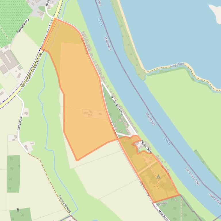 Kaart van postcodegebied 5823CB.