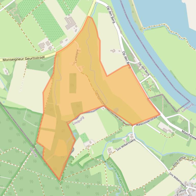 Kaart van postcodegebied 5823CC.