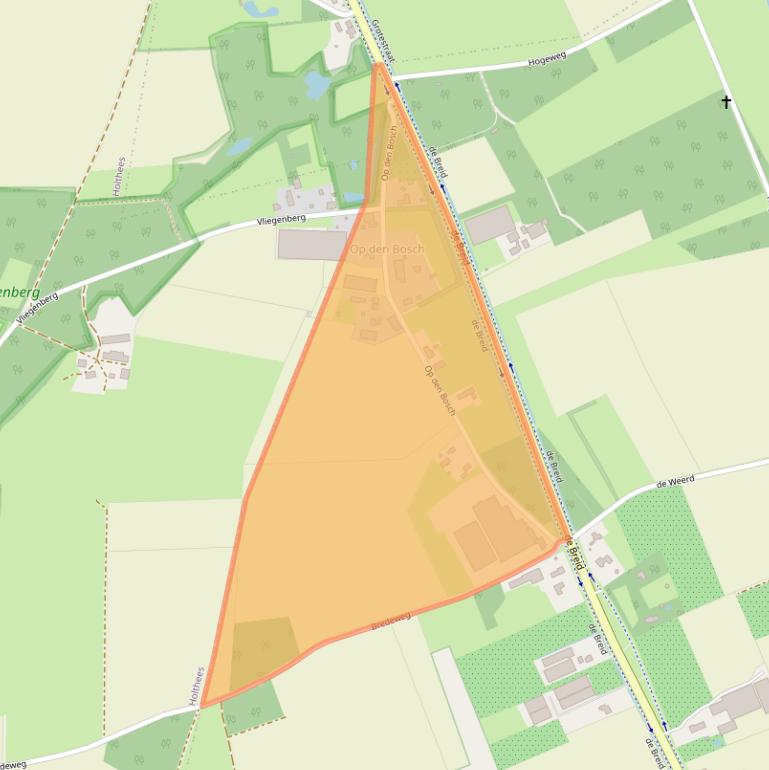 Kaart van postcodegebied 5823CG.