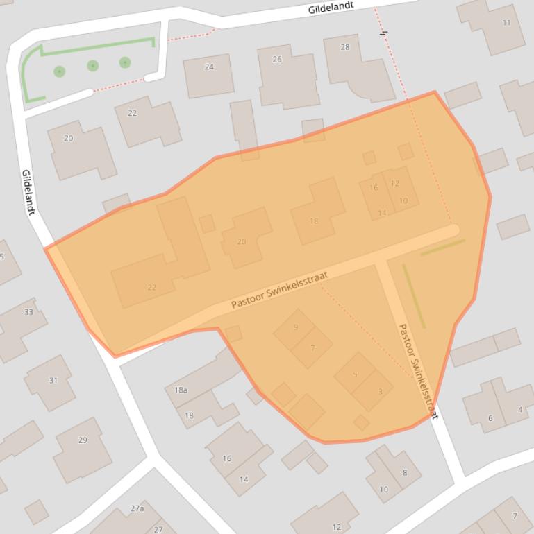 Kaart van postcodegebied 5823CK.