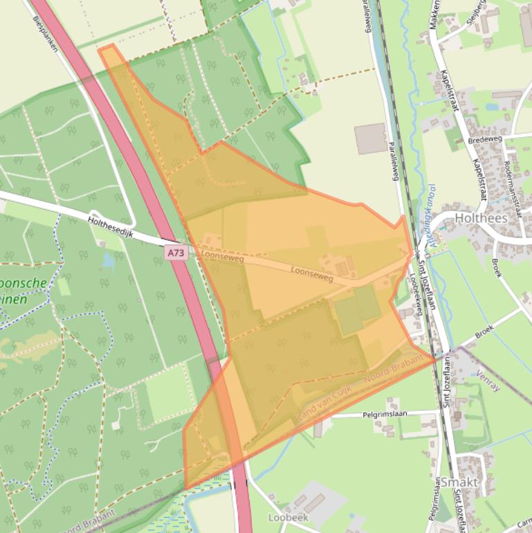 Kaart van postcodegebied 5824AG.