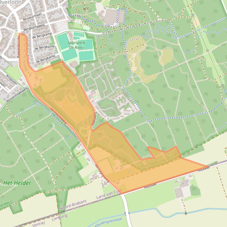 Kaart van postcodegebied 5825AB.