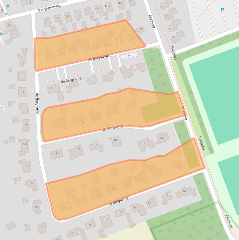 Kaart van postcodegebied 5825AE.