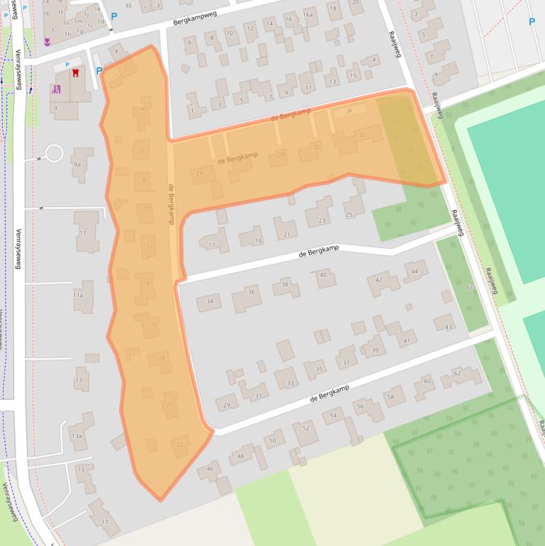 Kaart van postcodegebied 5825AG.